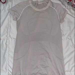 Lululemon Swiftly short sleeve off white top 8